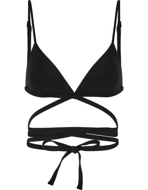 Matteau The Wrap Triangle Bikini Top, Bikini Top, Black