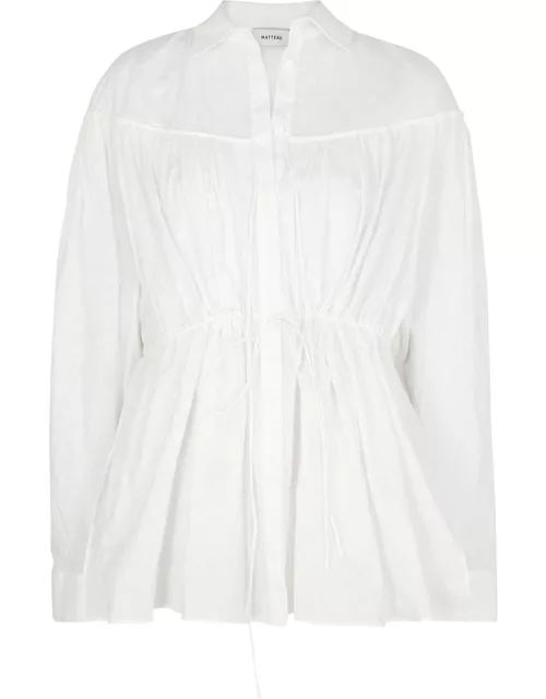 Matteau Stripe-jacquard Cotton Shirt, Shirt, White