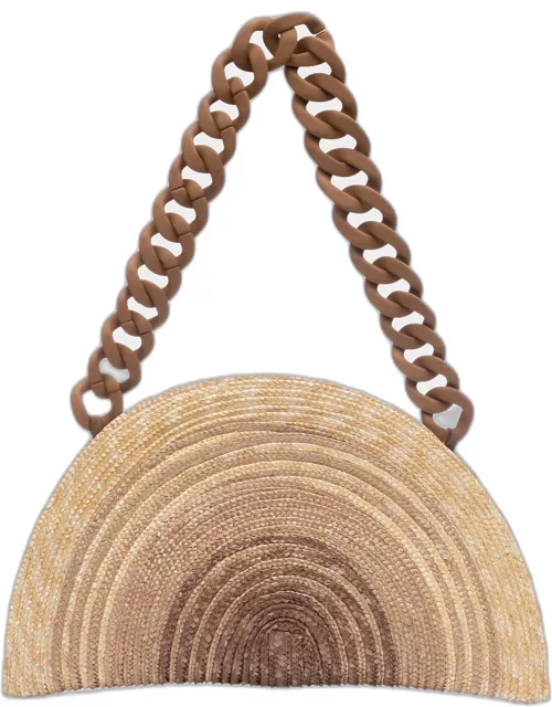 Luna Ombre Straw Chain Clutch Bag