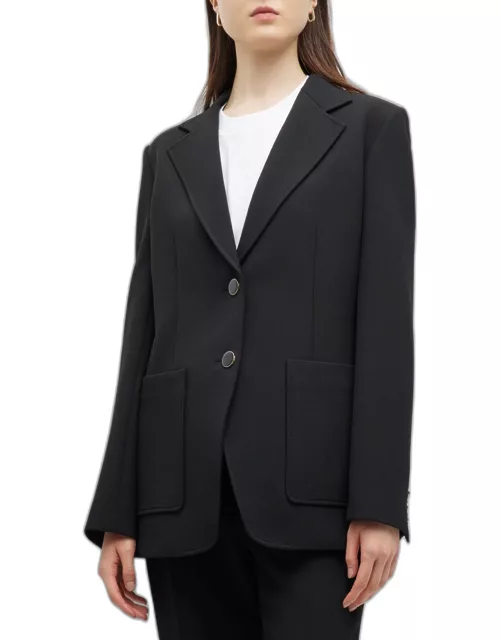 Stretch Crepe Single-Breasted Suiting Jacket