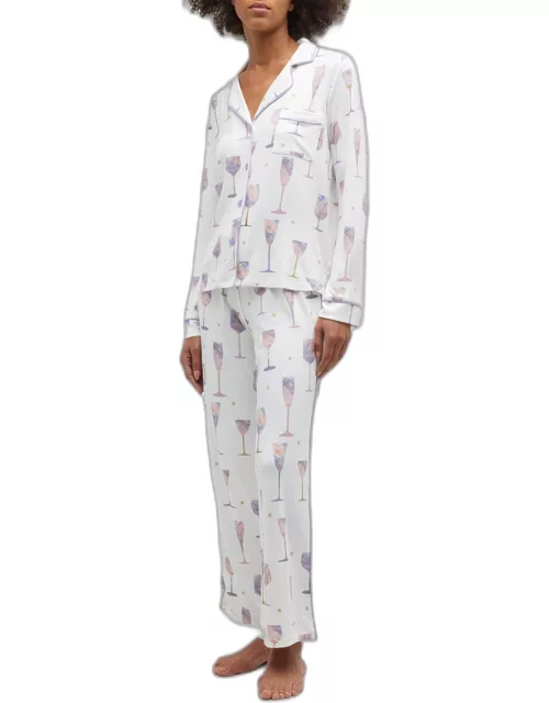 It's A Wineful Life Printed Pajama Set