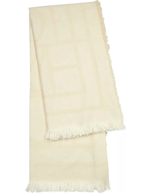 Brushed alpaca blend scarf light grey mélange – TOTEME