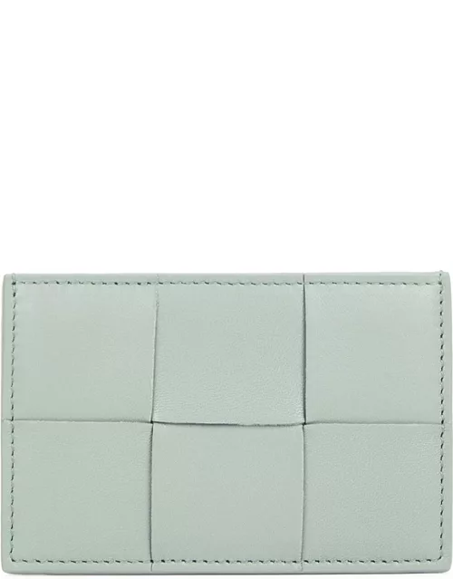 Bottega Veneta Intreccio Leather Card Holder - Sage