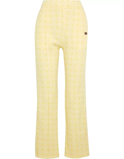 Wales Bonner Shine Cotton-jacquard Track Pants - Yellow