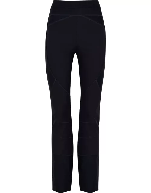 High Lay-Out Panelled Stretch-jersey Trousers - Blue