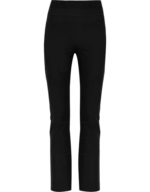 High Lay-Out Panelled Stretch-jersey Trousers - Black