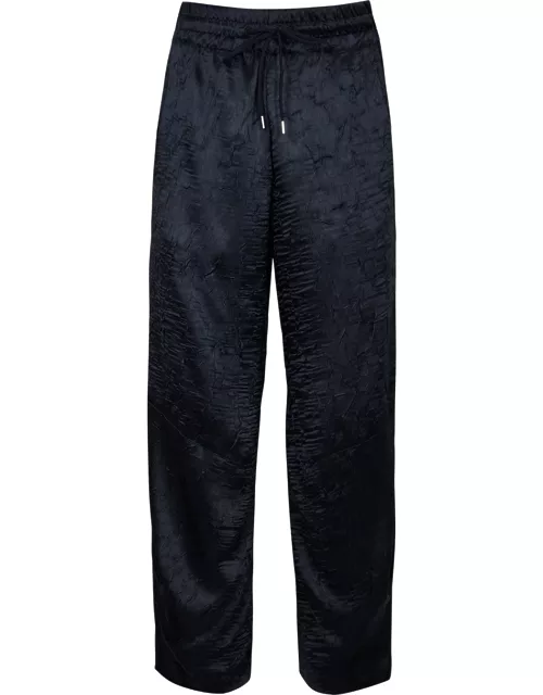 High Minority Cropped Crinkled Satin Trousers - Navy
