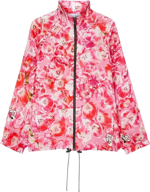 Natasha Zinko Floral-print Silk-blend Satin Jacket - Multicoloured