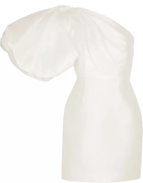 Solace London Hayes One-shoulder Satin Mini Dress - Cream