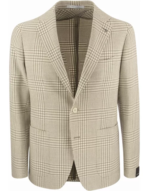 Tagliatore Wool And Cotton Jacket With Tartan Pattern