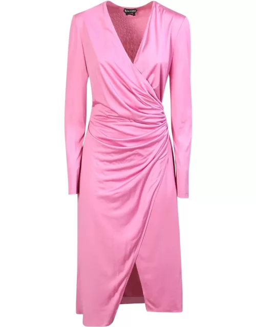 Tom Ford Wrap Silk Pink Dres