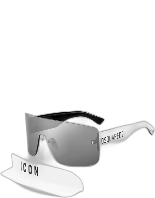 Men's Icon Visor Top Bar Mask Sunglasse