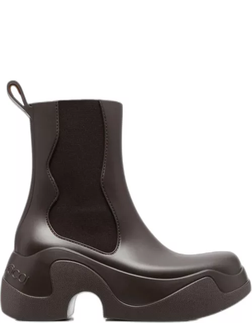 Xocoi Brown Rubber Boots And Chunky Sole Woman