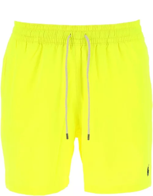 Fluo Yellow Stretch Polyester Swimming Shorts Polo Ralph Lauren