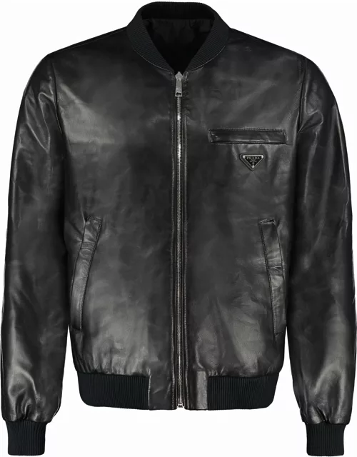 Prada Re-nylon And Leather Reversible Bomber Jacket