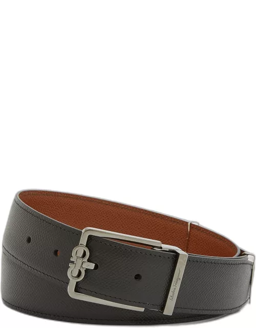 Men's Double Adjustable Reversible Leather Belt
