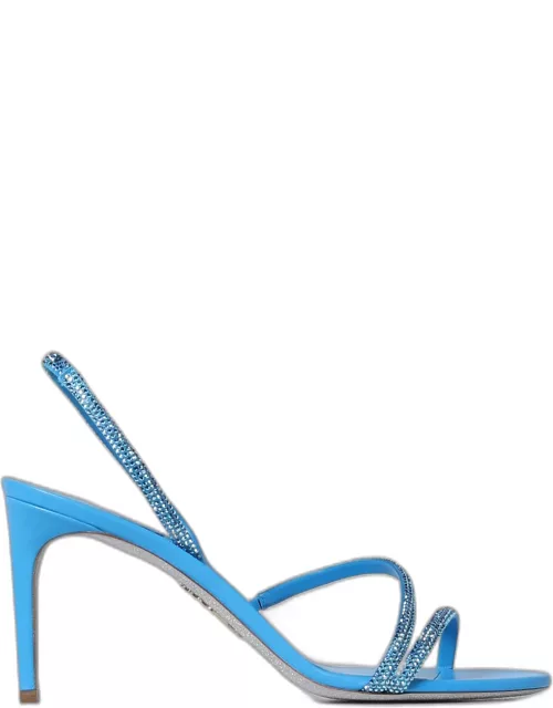 Heeled Sandals RENE CAOVILLA Woman colour Gnawed Blue