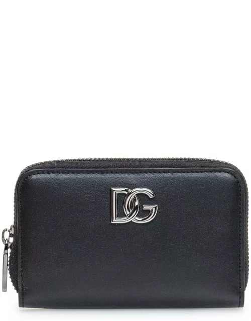 Dolce & Gabbana Logo Plaque Zipped Compact Wallet
