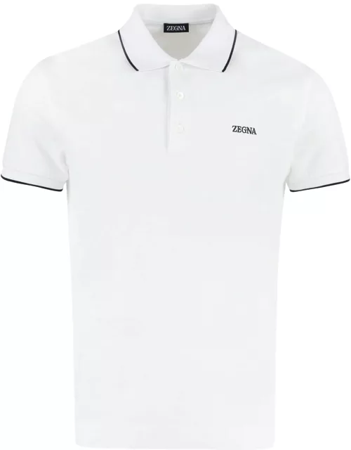Ermenegildo Zegna Logo Print Cotton Polo Shirt