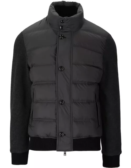 Woolrich Wool Bonded Hybrid Fleece Dark Grey Jacket