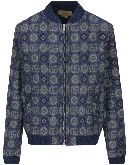 Gucci All-over Patterned Zipped Jacket