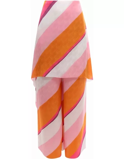 Fendi Ff Color-block Draped Trouser