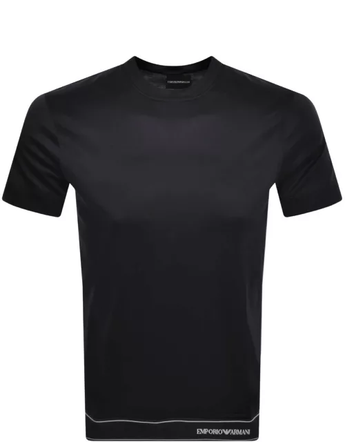 Emporio Armani Tape Logo T Shirt Navy