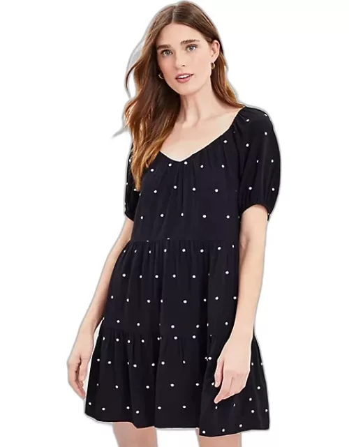 Loft Petite Dotted Tiered Swing Dres