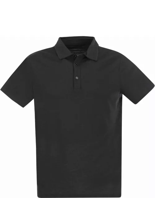 Majestic Filatures Short-sleeved Polo Shirt In Lyocell And Cotton