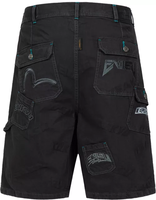 Allover Logo Jacquard Shorts with Multiple Pocket