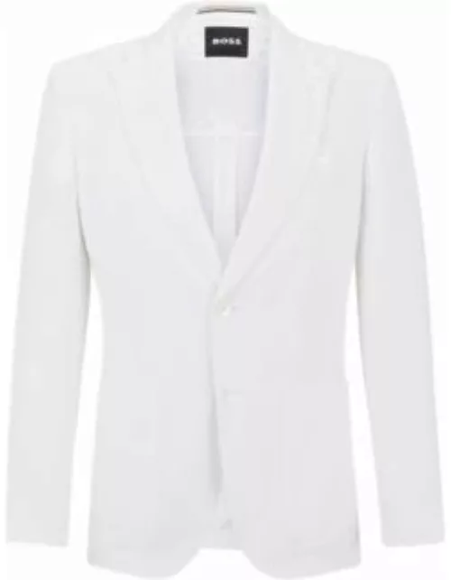 Slim-fit jacket in linen with peak lapels- White Men's Sport Coat