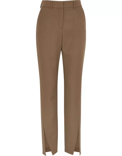 Balmain Straight-leg Wool Trousers - Brown