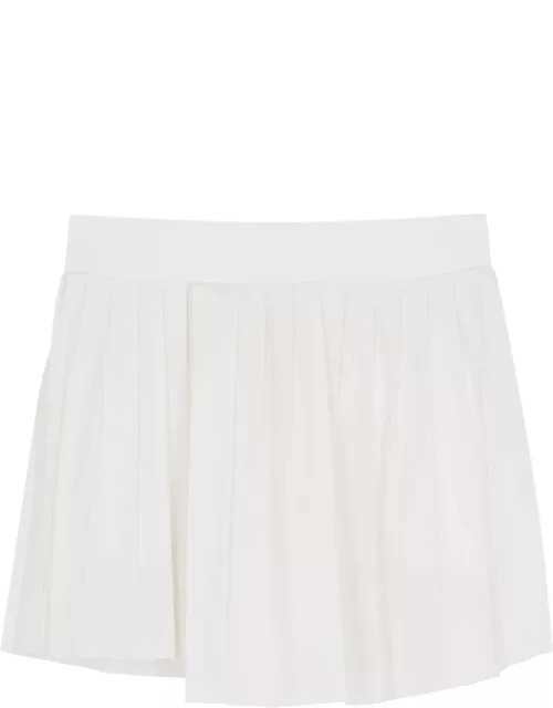 Varley Kalmia Pleated Stretch-jersey Mini Skirt - White