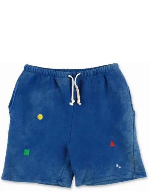 Bobo Choses Shorts Blu Royal In Spugna Di Cotone Bambino