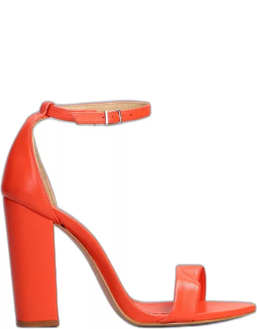 Schutz Sandals In Red Leather
