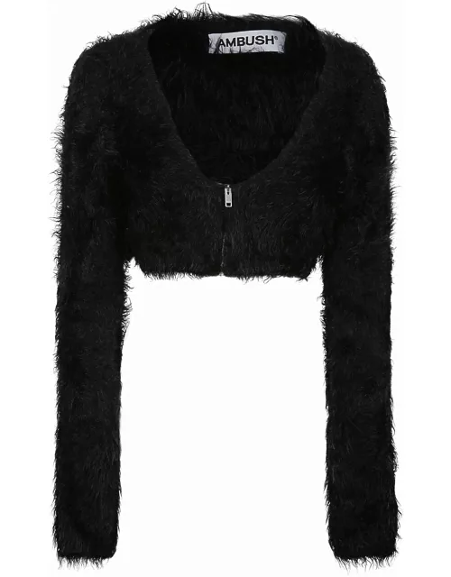 AMBUSH Fur Knit Crop Cardigan