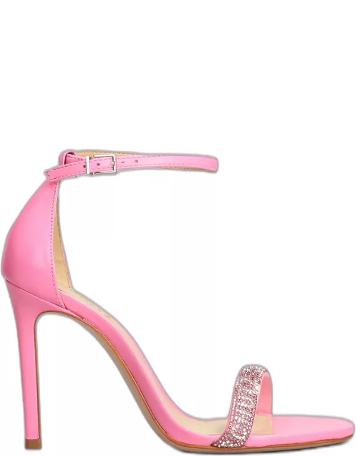 Schutz Sandals In Rose-pink Leather