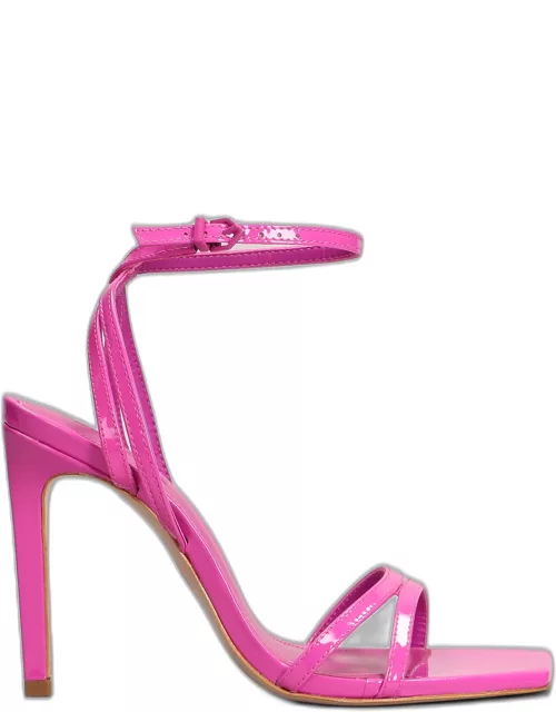 Schutz Sandals In Rose-pink Patent Leather