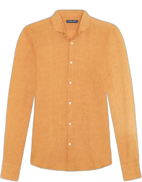 Antonio Linen Shirt Mandarin Orange