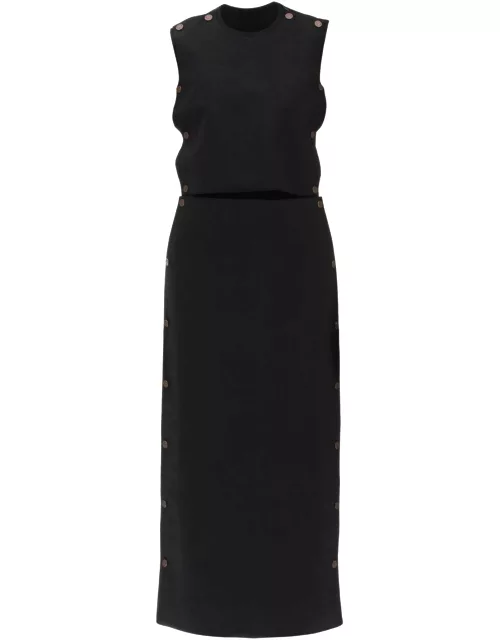 Y PROJECT DUAL MATERIAL MAXI DRESS WITH SNAP PANEL