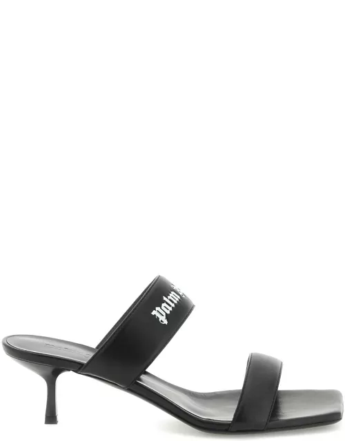 PALM ANGELS LEATHER MULES WITH LOGO