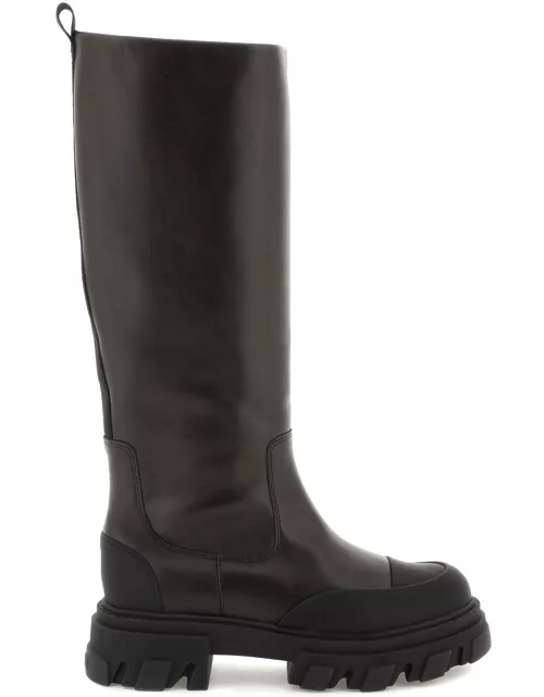 GANNI tubular leather boot