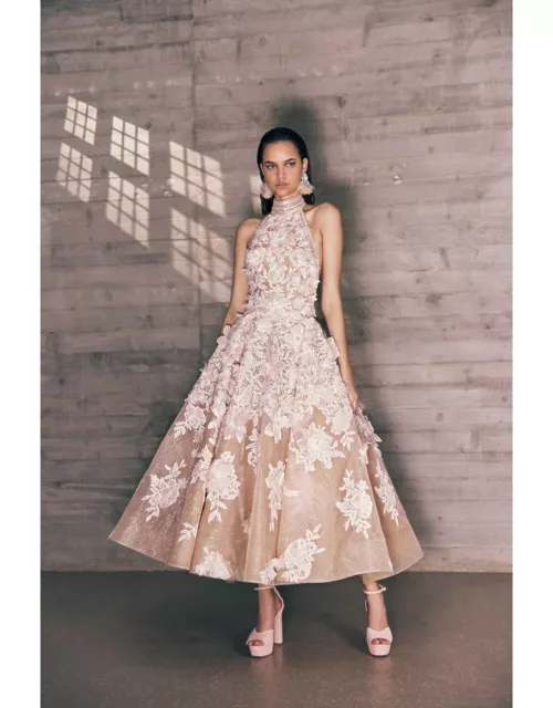 Tony Ward Guipure Embroidered Tulle Dres