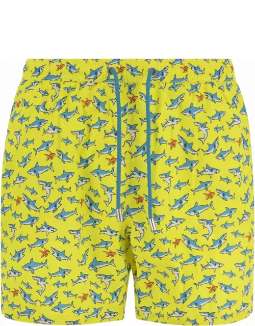 MC2 Saint Barth Lightweight Fabric Swim Boxer Shorts With Print