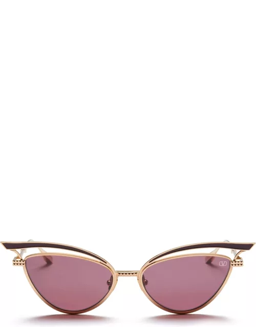 Valentino Eyewear Glassliner - Gold / Burgundy Sunglasse