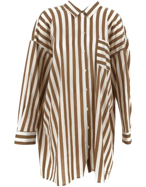 SEMICOUTURE Striped Cotton Long Shirt