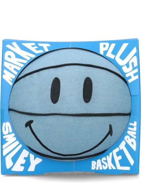 Market 'Smiley® Denim Plush Basketball' Cushion