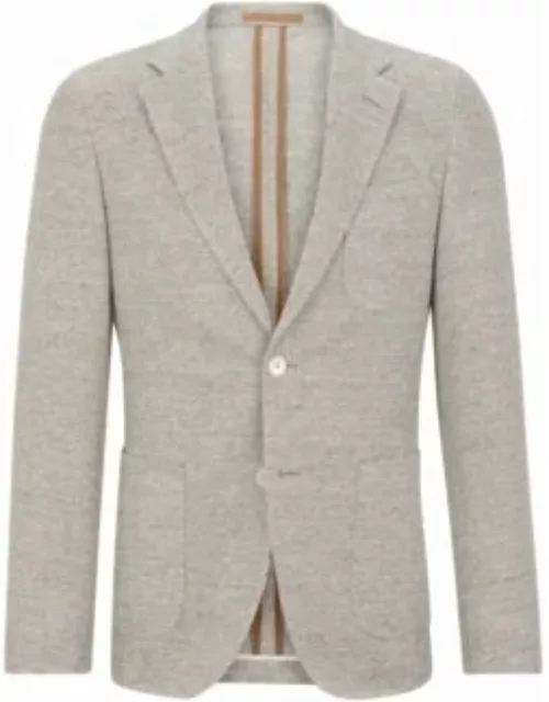 Slim-fit jacket in a melange linen blend- White Men's Sport Coat