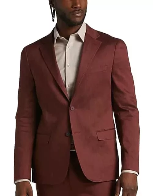 Calvin Klein Slim Fit Linen Blend Men's Suit Separates Jacket Brick Twil