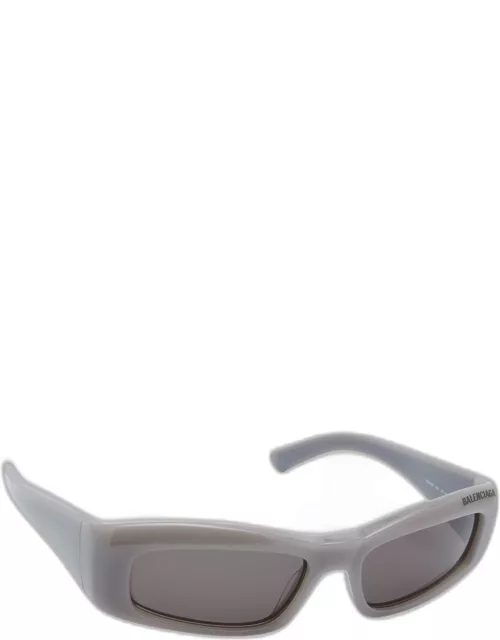 Men's Metal Cat-Eye Sunglasses with Logo